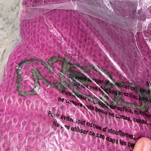 MARC JACOBS HEAVEN Pink OMbre Faded Hairy Sweater loose knit mohair sweater XL - Picture 8 of 9